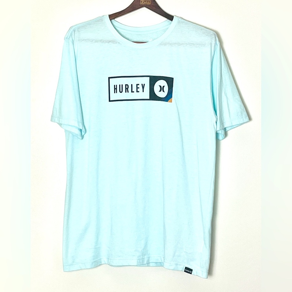 Hurley Box Logo T-Shirt Men’s Small Blue Everyday Washed‎ Surfing Beach Vacation